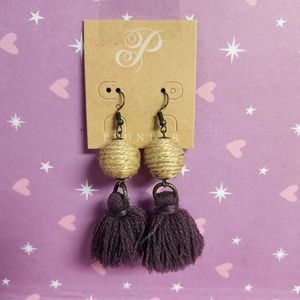 Plunder Design Trinity Purple Fringe Earrings